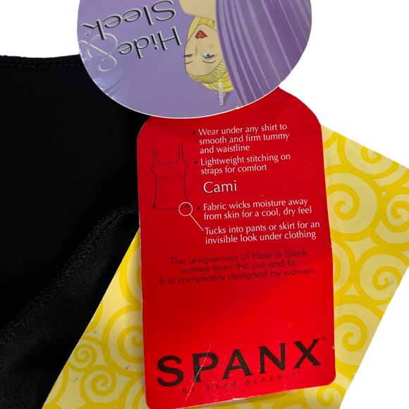 Spanx Hide & Sleek Cami Shaping Tank Slimming Cool Top Black NWT Size 1X - Picture 6 of 7